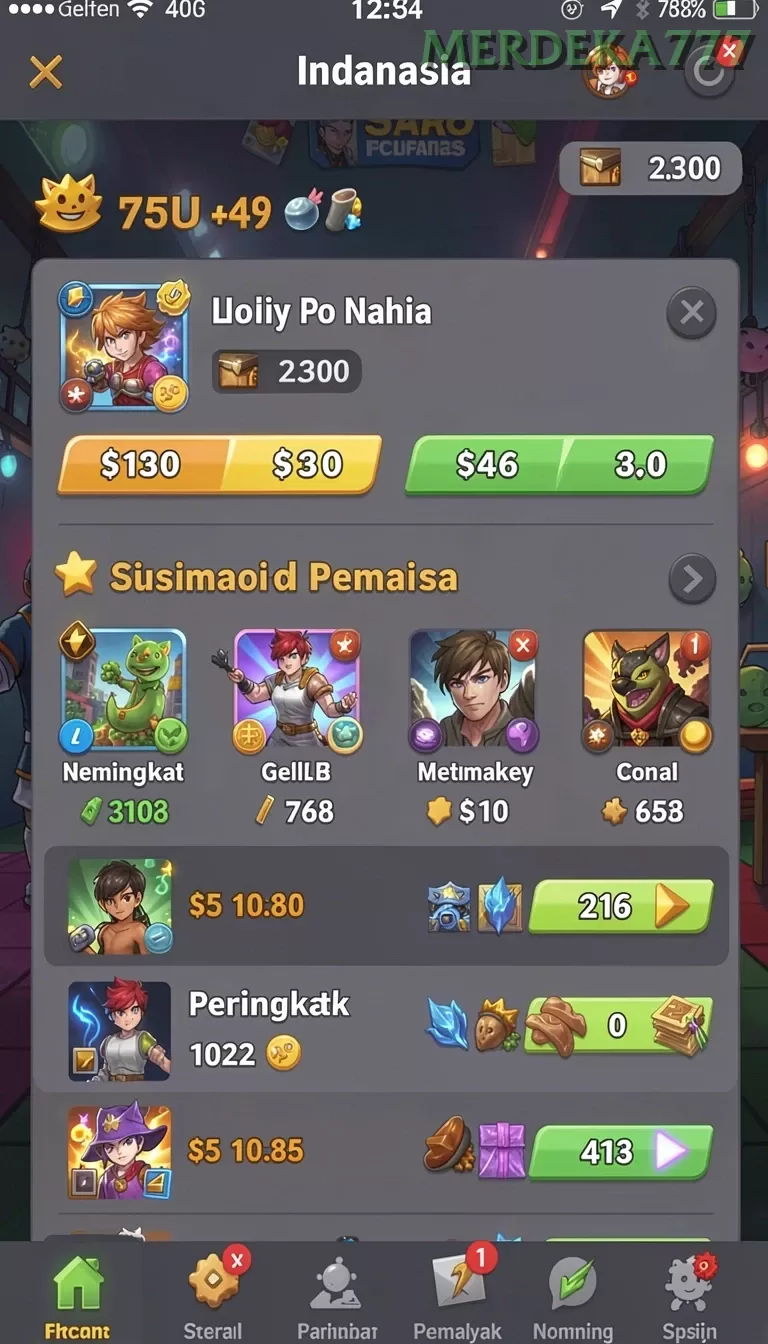 Cuplikan layar BIWIN — menu navigasi