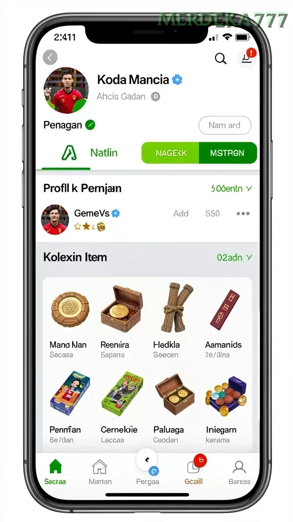 Cuplikan layar HOKIWIN — menu navigasi